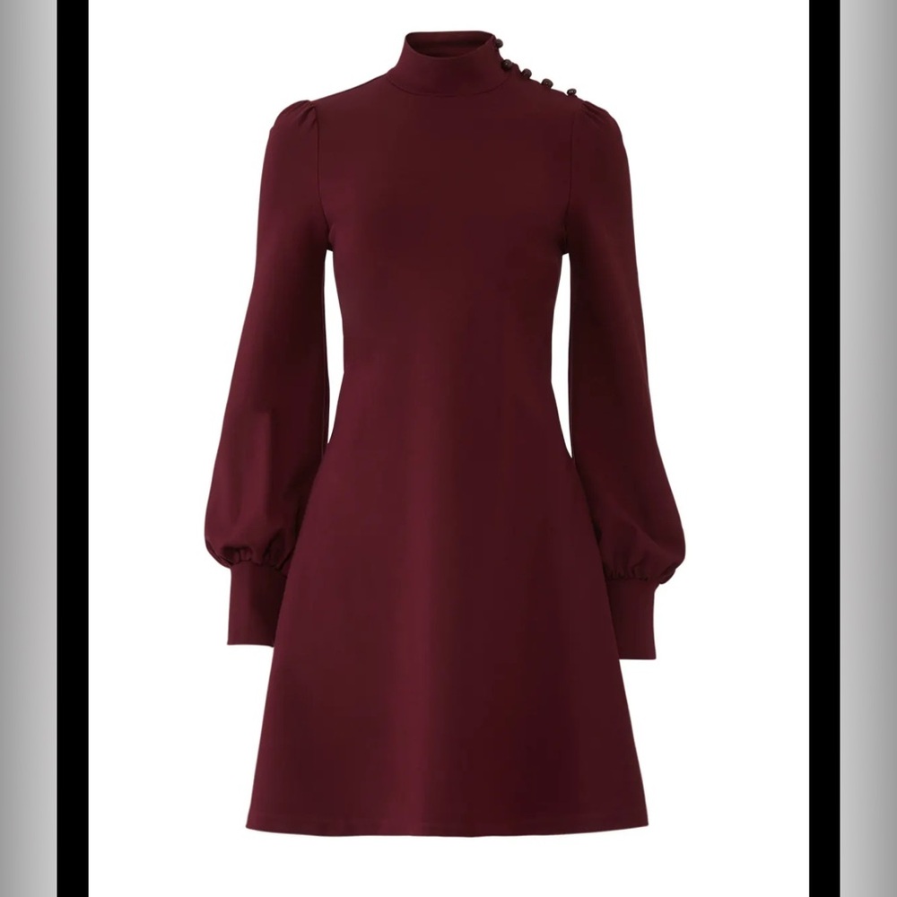 Kate Spade Mockneck Ponte Dress Deep Cherry - Size L